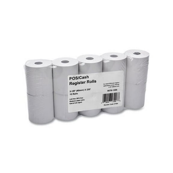 Direct Thermal Printing Thermal Paper Rolls 3.13" x 230 ft, White, 10/Pack