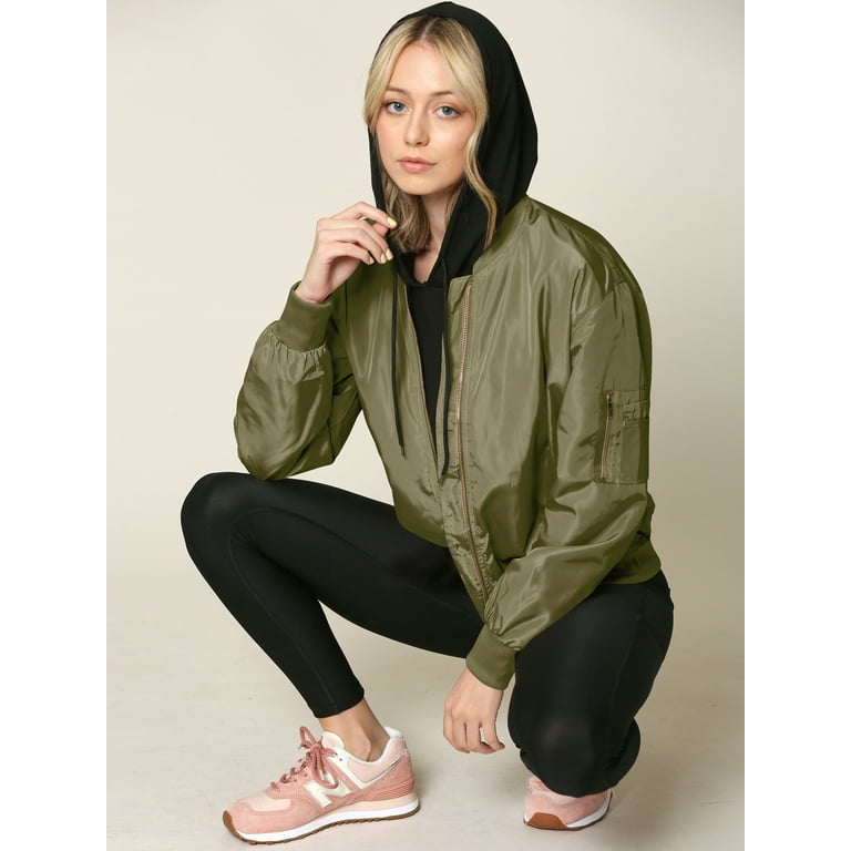 Olive green top windbreaker womens