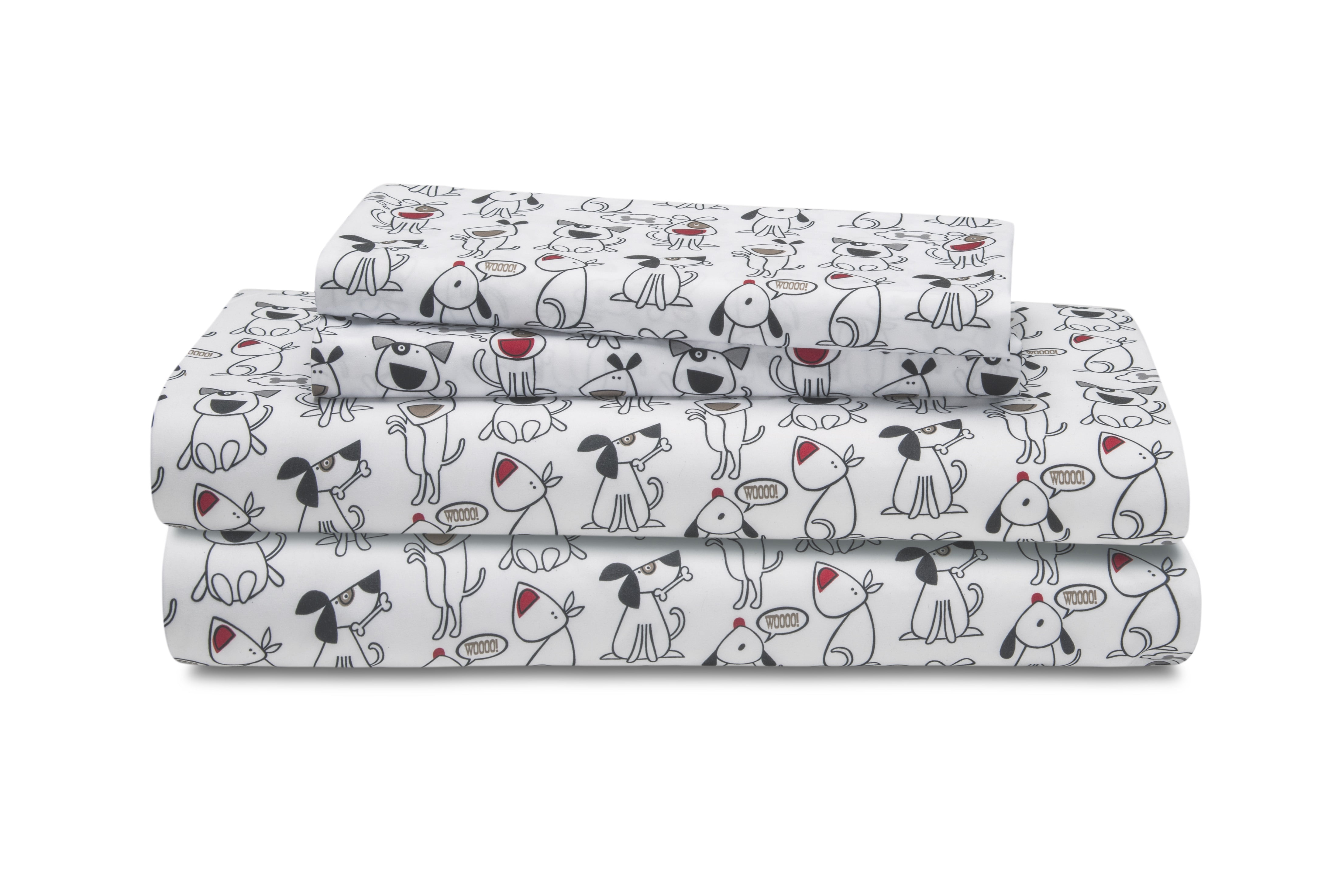 dog print sheet set