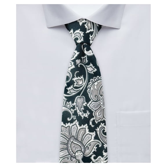 Jacob Alexander Men's English Paisley Pattern 2.5 inch Slim Width Neck Tie - Gray Multi