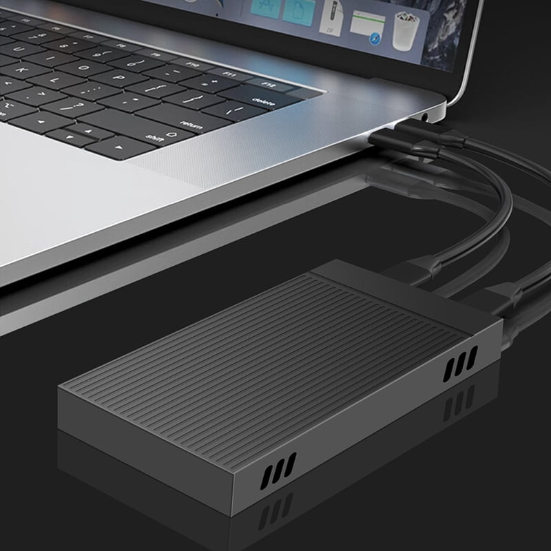 M.2 NVMe SSD Docking Station 10Gbps, Dual-Bay Aluminum Hard Drive Case for PC and Laptop