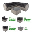 thumbnail image 4 of 6-Piece L-Shaped Patio Furniture with 3 Storage Under Seat, Outdoor Wicker Conversation, All Weather PE Rattan Sectional Sofa Set Wicker Sofa Ideal for Garden, Porch, 4 of 9