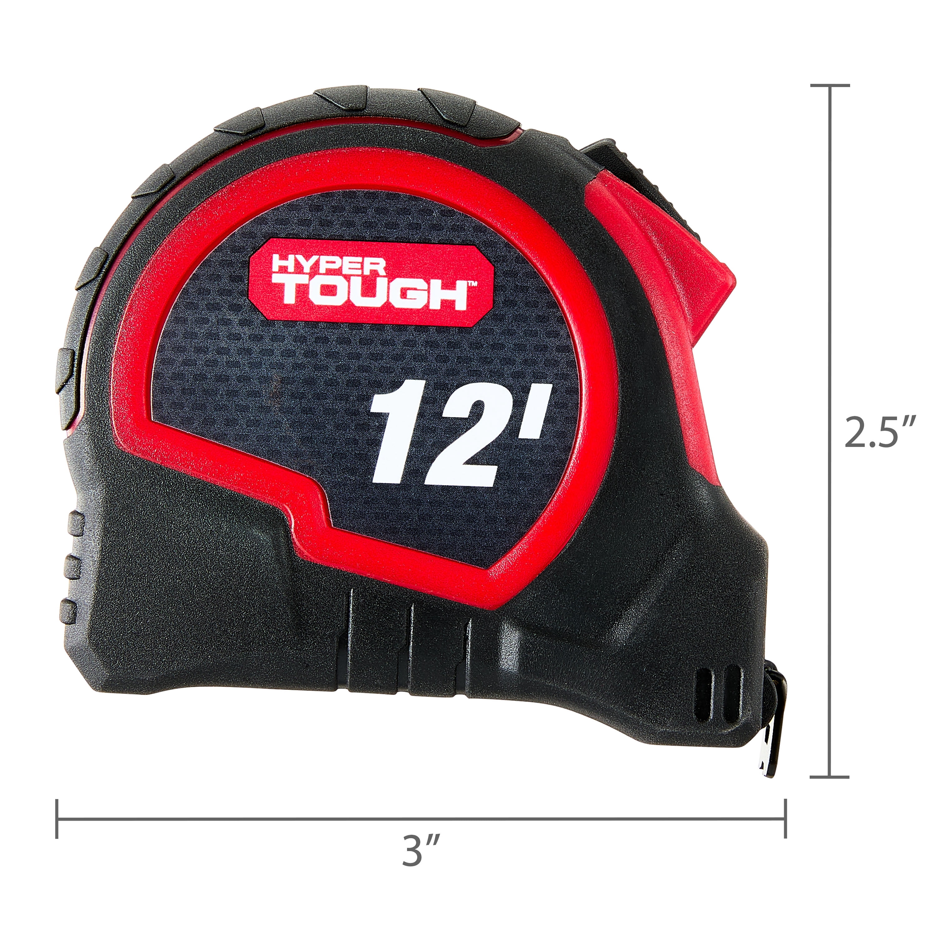 (3 pack) Hyper Tough 12ft. Self Lock Steel Tape Measure
