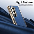 thumbnail image 3 of Dteck Case for Samsung Galaxy Z Fold 5,Luxury Leather Built-in Screen Protector Case Shockproof Electroplated Hard PC Bumper Cover for Galaxy Z Fold 5 5G,Blue, 3 of 12