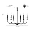 thumbnail image 4 of Millennium Lighting  Savanne 6/12 Chandelier Ceiling Light 6 - Matte Black, 4 of 6
