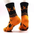 thumbnail image 1 of Zhuge Calcetines de vestir casuales de algodón con longitud hasta la rodilla y diseño novedoso y loco para Halloween, paquete de 6, bruja, 1 of 2