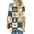 thumbnail image 4 of IYYVV Halloween Cardign Sweaters for Women 3/4 Sleeve Lightweight Funny Pumpkin Printed Open Front Cardigan Khaki 2XL, 4 of 8
