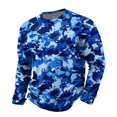 thumbnail image 6 of LNZGNM T-shirts for Men Long Sleeve Crew Neck Camo Comfortable Soft with Easy Care Tee Vacation Leisure Everyday,Royal Blue(XXL), 6 of 8