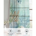 thumbnail image 6 of Teal Beach Coastal Sheer Curtains 54 Inch Length 2 Panels Set for Living Room/Bedroom, Summer Nautical Coral Shell Botanical Vintage Kitchen Curtains Grommet Curtains Window Treatments 42"x54"x2, 6 of 7