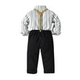 thumbnail image 3 of Boys Gentleman Outfits Set, Toddler Dress Shirt with Bowtie + Suspender Pants, Baby Boy Clothes Suits, 6 Months-7 Years, 3 of 14