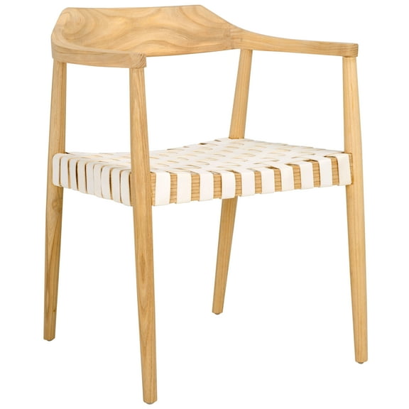 SAFAVIEH Amycus Accent Chairs, Natural/White (22 in. W x 20.5 in. D x 28.5 in. H)