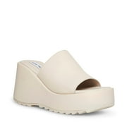 Steve Madden Pepe30 Natural Leat Leather Square Toe Lug Sole Platform Mule Sandal (10, NATURAL LE)