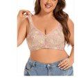 thumbnail image 7 of CFLVAEK Plus Size Womens Bras No Underwire Front Closure Bra Full Coverage Everyday Bras Comfort Supportive Bralette Floral Print Brassiere for Elder Ladies Pink 46BC, 7 of 7
