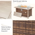 thumbnail image 4 of 50 in Propane Fire Pit Table,Rattan Fire Pit Table with Glass Wind Guard,50,000 BTU Gas Firepits for Outside Output, 4 of 10