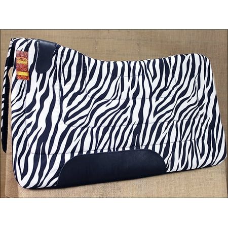- ZEBRA HILASON HORSE SQUARE SADDLEBACK CONTOURED CUT SADDLE PAD W/ FELT BOTTOM
