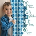 thumbnail image 3 of Blackout Kids Curtains,Blue White Checkerboard Checkered Pattern Childrens Insulated Curtains Set Of 2,Bedroom Essentials,Toddler Room Decor 52"x63", 3 of 5