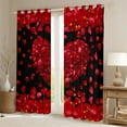 thumbnail image 2 of jejeloiu Happy Valentine'S Day Black Out Curtains,Romantic Floral Loves Curtains Pack of 2 (42x63 Each),Red Black Bedroom Curtains For Girls,Microfiber Bedroom Decor, 2 of 6