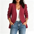 thumbnail image 4 of Paiwinds Women's Blazer Jackets Casual Open Front Collarless Long Sleeve with Decorative Buttons Oversized Relaxed Fit Outerwear, 4 of 9