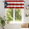thumbnail image 6 of Puerto Rico Valances for Windows, 42 x 12in, Flag Patriot Vintage Wooden Board Text Rod Pocket Kitchen Valance Curtain Light Filtering Window Treatments for Living Room Bedroom, 1 Panel, 6 of 7