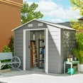 thumbnail image 2 of Outsunny 7.5' x 6.5' Outdoor Storage Shed with Double Doors, Light Grey, 2 of 10