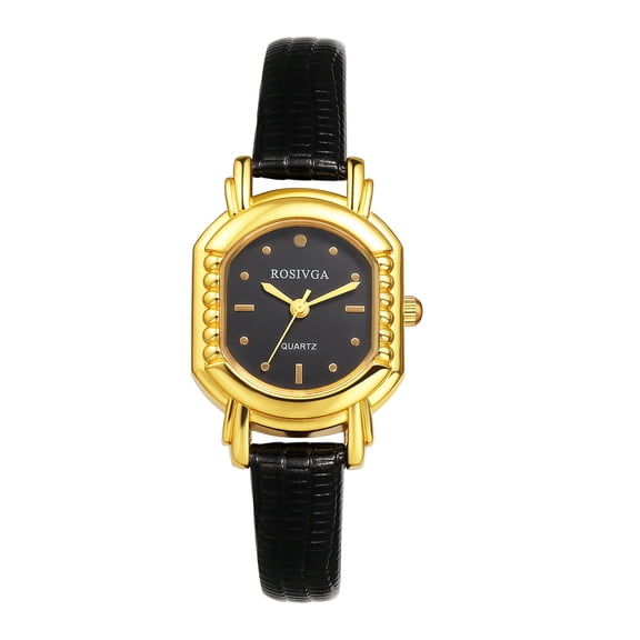 Women's Analog Quartz Square Watch: PU Strap Dotted Dial Wristwatch - Casual All-Season
