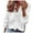 White, variant on HAiming Summer Tops for Women Ruffled Long Sleeve Casual V-Neck Tunic Shirts Plus Size Trendy Solid Color Loose Blouse