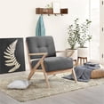 thumbnail image 2 of Pemberly Row Fauteuil d'Appoint Rembourré en Tissu de Style Mi-Siècle, Gris Foncé, 2 of 8