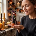 thumbnail image 7 of Halloween Witch Table Decorations, Cute Wooden Centerpiece, Spooky Black Table Centerpiece, for Home Mantel Tiered Tray Decor, 7 of 7