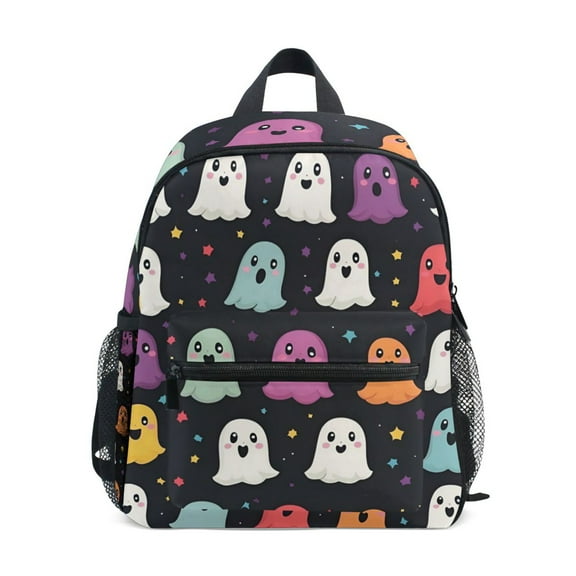FORMRS School Backpack with Front Zippered Pocket 12" Student Travel Daypack, Colorful Halloween Ghost