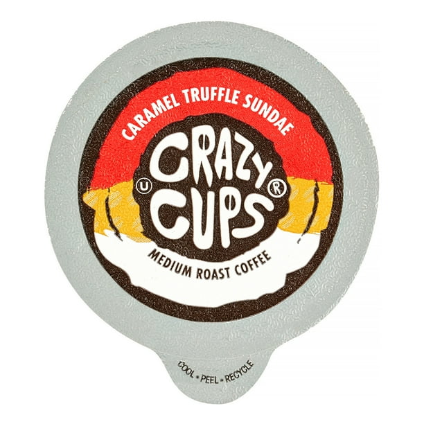 Crazy Cups Caramel Truffle Sundae Flavored Coffee Single Serve Cups, 22