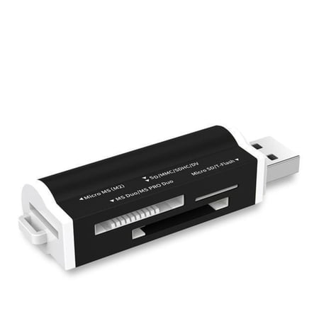 Multi-Function Card Reader, High-Speed USB 3.0 Memory Card Adapter for SD/TF (MicroSD)/MS Cards, Plug and Play Compatible with Phone, PC, Laptop, Car, Camera, and More