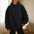 thumbnail image 2 of Gunia Plus Size Neck Women Sweatshirt Long Sleeve Crewneck Sweatshirt Casual Lightweight Pullover Tops Fall Fashion Clothes Black S-3Xl, 2 of 4