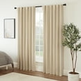 thumbnail image 3 of Eclipse Fresno Blackout Curtain Panel, Back Tab Window Curtain, Thermaweave, (1 Panel), 52 In Wide x 63 In Long, Wheat, 3 of 6