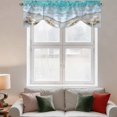 thumbnail image 3 of Tie Up Valances for Windows, Beach Coastal Adjustable Valance Curtains Window Treatment for Living Room/Bedroom, Nautical Starfish Shell Seaside Ocean Rod Pocket Kitchen Curtains & Drapes 42x12 Inch, 3 of 9