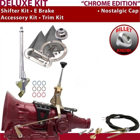 American Shifter TH200 Shifter Kit Chrome 6 in. E Brake Cable Trim Kit for EC7AA