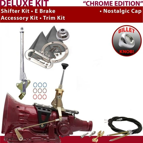 American Shifter TH200 Shifter Kit Chrome 6 in. E Brake Cable Trim Kit for EC7AA