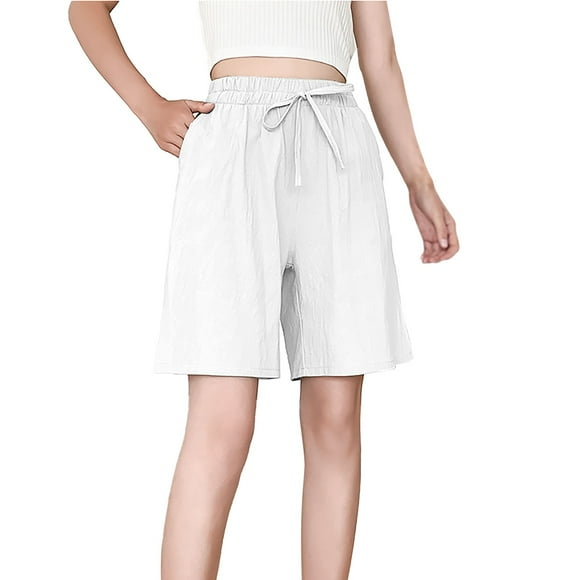 Hot Sale!!Pants for Women Womens Casual Drawstring Sweat Shorts Elastic Waist Running Workout Shorts with Pockets Women's Wide Leg Pants Work Pants Women White Xl