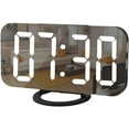 thumbnail image 1 of Reloj digital, pantalla grande, despertador LED, reloj eléctrico, espejo de maquillaje con modo de atenuación, 3 niveles de brillo, dos puertos USB, decoración moderna para el hogar, el dormitorio, n, 1 of 5