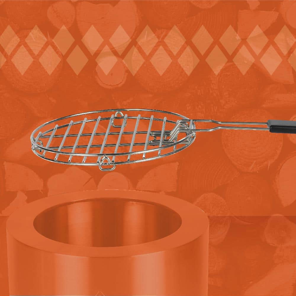 15" Hotshot Wood Burning Fire Pit Grill Silver Round Stainless Steel