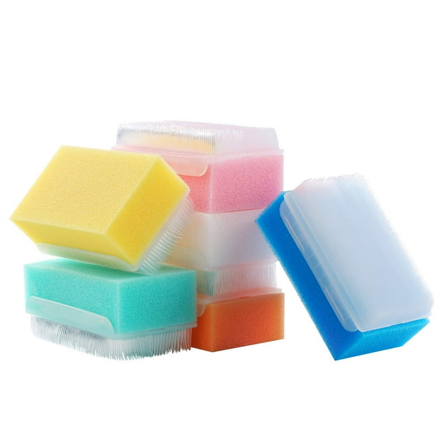 Paquete de 6 cepillos sensoriales reutilizables, cepillo quirúrgico, cepillo de uñas, estropajo de baño para bebés.