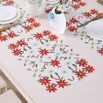 thumbnail image 3 of manteles individuales navideños, manteles individuales navideños con flores de Pascua bordadas para la cena navideña, decoraciones de mesa navideñas de 11 × 17 pulgadas, 3 of 5