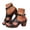 Black, variant on Women's T-Strap Block Heel Platform Sandals Open Toe Adjustable Ankle Strap Comfortable Dress Shoes Gold Size 7