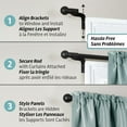 thumbnail image 3 of Smart Rods No Measuring Easy Install Adjustable Cafe Window Rod with Decorative Ball Finials, 18 to 48 Inch, Black, 3 of 5