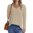 thumbnail image 3 of Fantaslook Womens Tops Dressy Casual Pleated Blouses V Neck Long Sleeve Shirts Fall Tunic Tops, 3 of 7