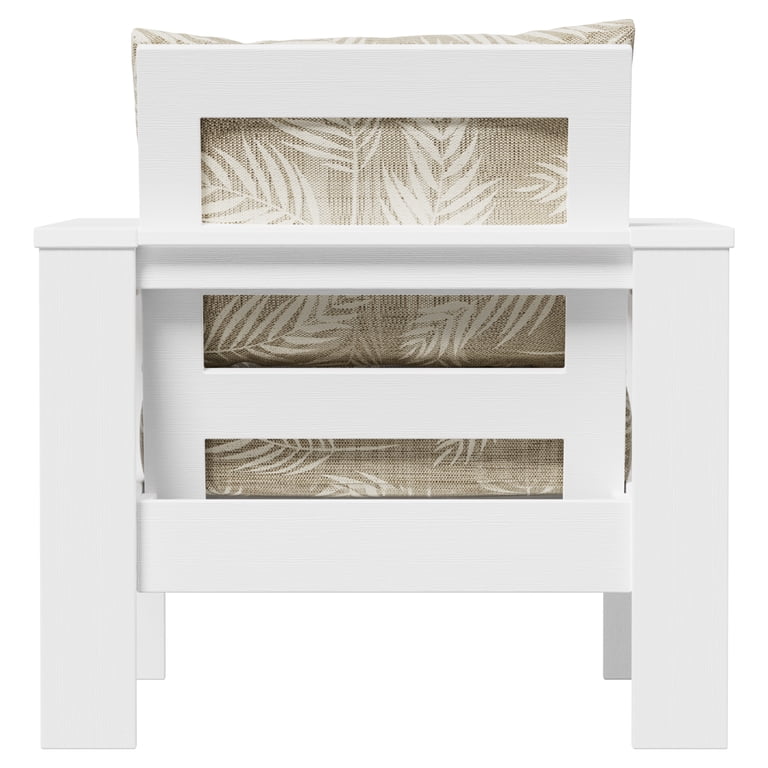Better Homes & Gardens Ezra Outdoor HDPE Club Chair, White with