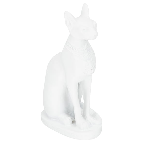 WEUVEB Resin Cat Adorn White Cat Decor Gift For Friends 1Pcs