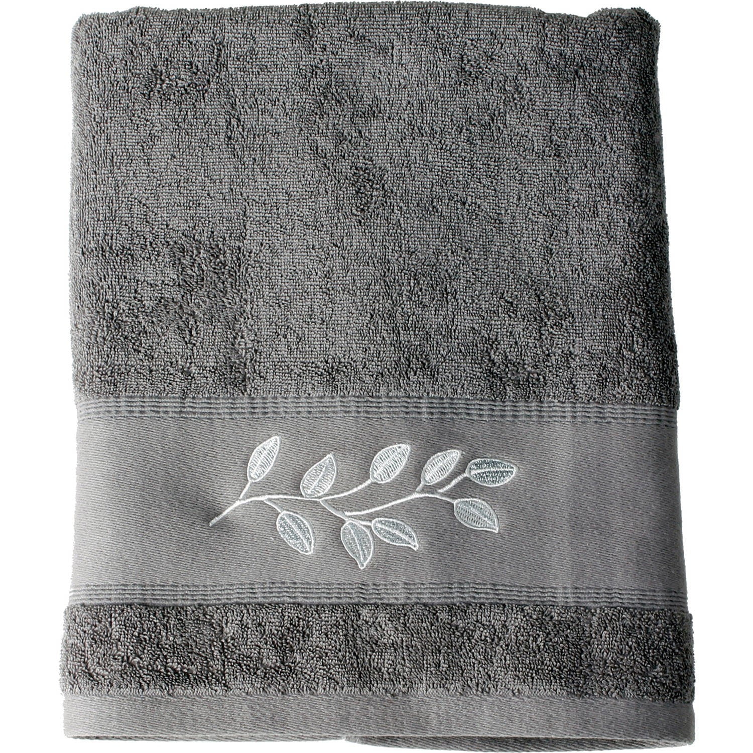Details about   Mainstays Silver Leaves Bath Towel Gray 25" X 50in 