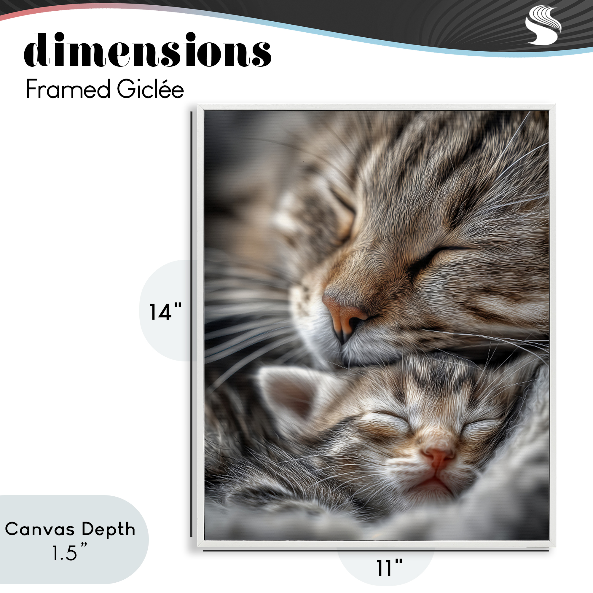 Stupell Industries Kitty Love Cuddles White Framed Giclee Art, design by Scott Stulberg
