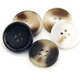 thumbnail image 3 of 10 Pcs Imitation Horn Flatback Buttons Resin Buttons for Clothing Suit Coat Decorations DIY Accessories (05 Black, 25mm), 3 of 8