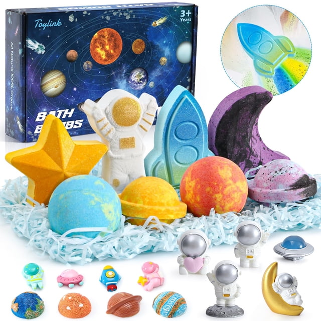 Bombas de baño Toylink Space, paquete de 8, con Surprise Inside Kids